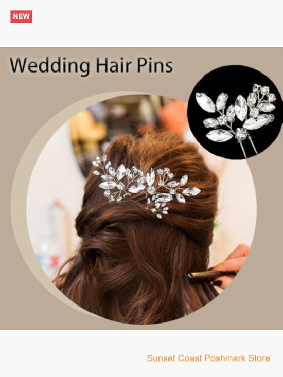 10 Crystal Hair Pins Rhinestone Bridal Hair Piece Wedding Hair Accessories Set